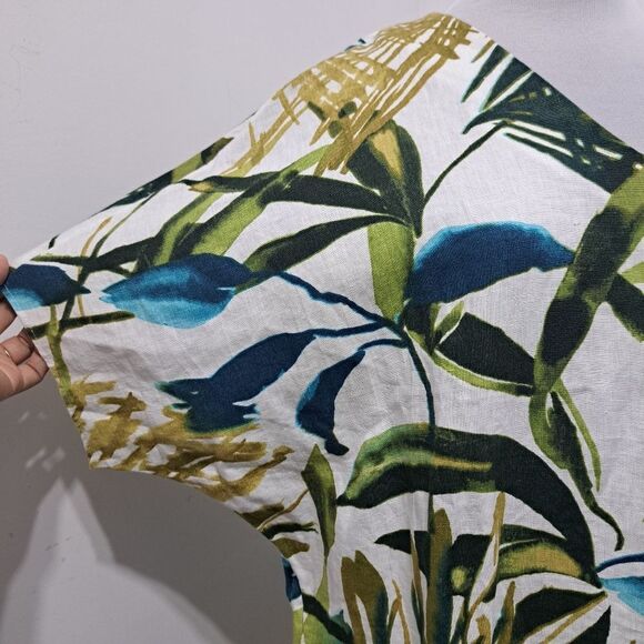 Chico's Linen Palm Print Tunic Wedge Short Dress Multi- Color Size 2 Large NWT - Picture 14 of 15